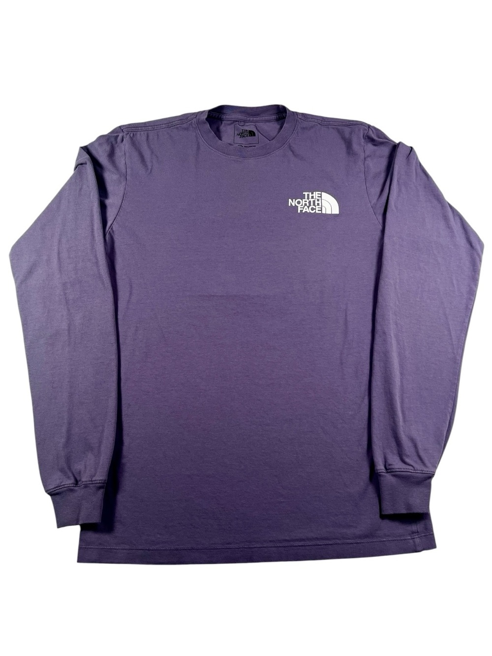 The North Face Mens XS Purple Long Sleeve Shirt Floral Graphic Logo Outdoor